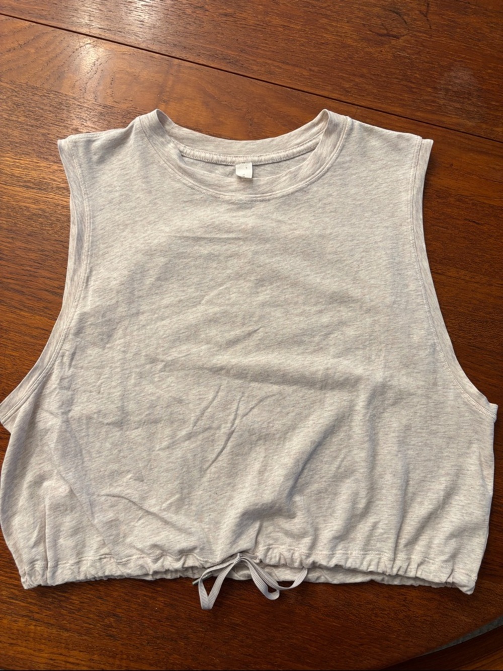 lululemon athletica Heather Light oat cream Drawstring Crop Tank